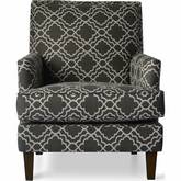 Aubrey Accent Chair in Granite Grey Moroccan Pattern Fabric